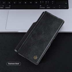 Кожаный чехол книжка от Nillkin для Samsung Galaxy Z Fold 6, серия Qin Pro Leather с защитной шторкой для камеры