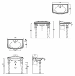 Консоль с раковиной SIMAS Arcade AR864 90 с 1 отверстием под смеситель