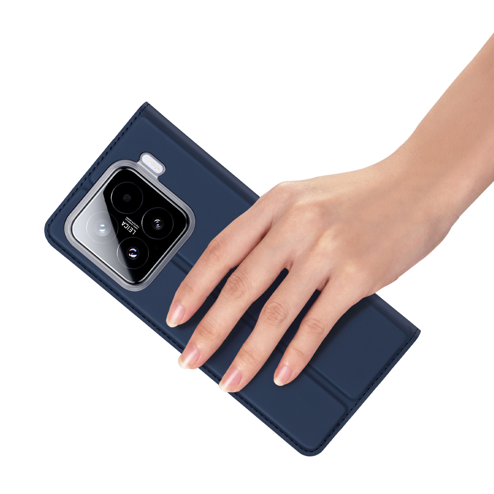 Чехол книжка из PU кожи синего цвета от Dux Ducis для смартфона Xiaomi 15, серия Skin Pro Series Case