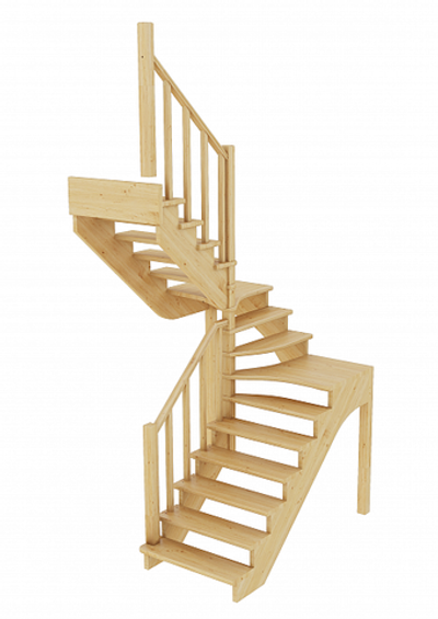 Лестница на второй этаж К-033м Левая под покраску