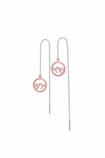 Серьги-протяжки "Горы" из серебра розовые