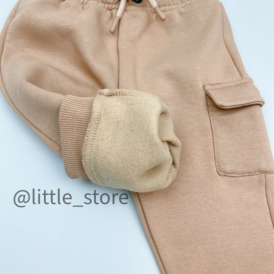 Джоггеры из футера с начесом, Латте