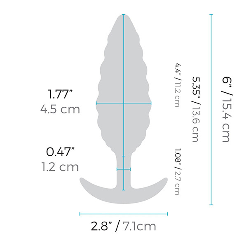 Ребристый текстурированный анальный плаг с вибрацией 15,4см b-Vibe Twist BV-022-GRN