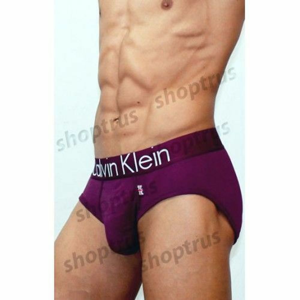 Мужские трусы брифы фиолетовые Calvin Klein Mens Steel Flag