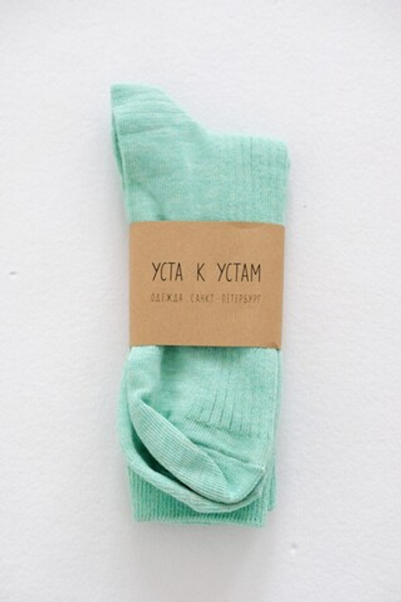 Носки из хлопка мятного цвета