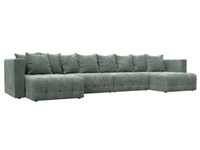 Диван П-образный Лига-052 НПБ Лонг, BRUT 08 ВЕЛЮР зеленый