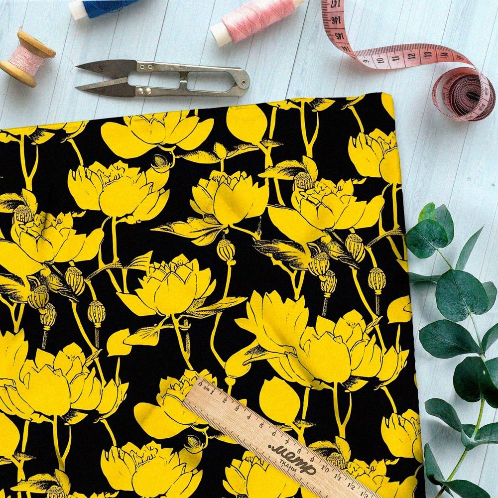 Ткань премиум мембрана контрастные цветы