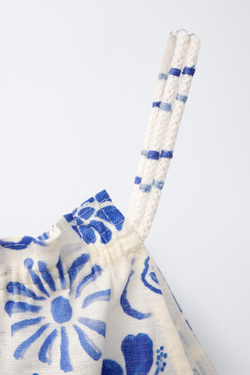 ZARA КОМБИНЕЗОН С ПРИНТОМ «РАКУШКИ», ЯРКО-СИНИЙ