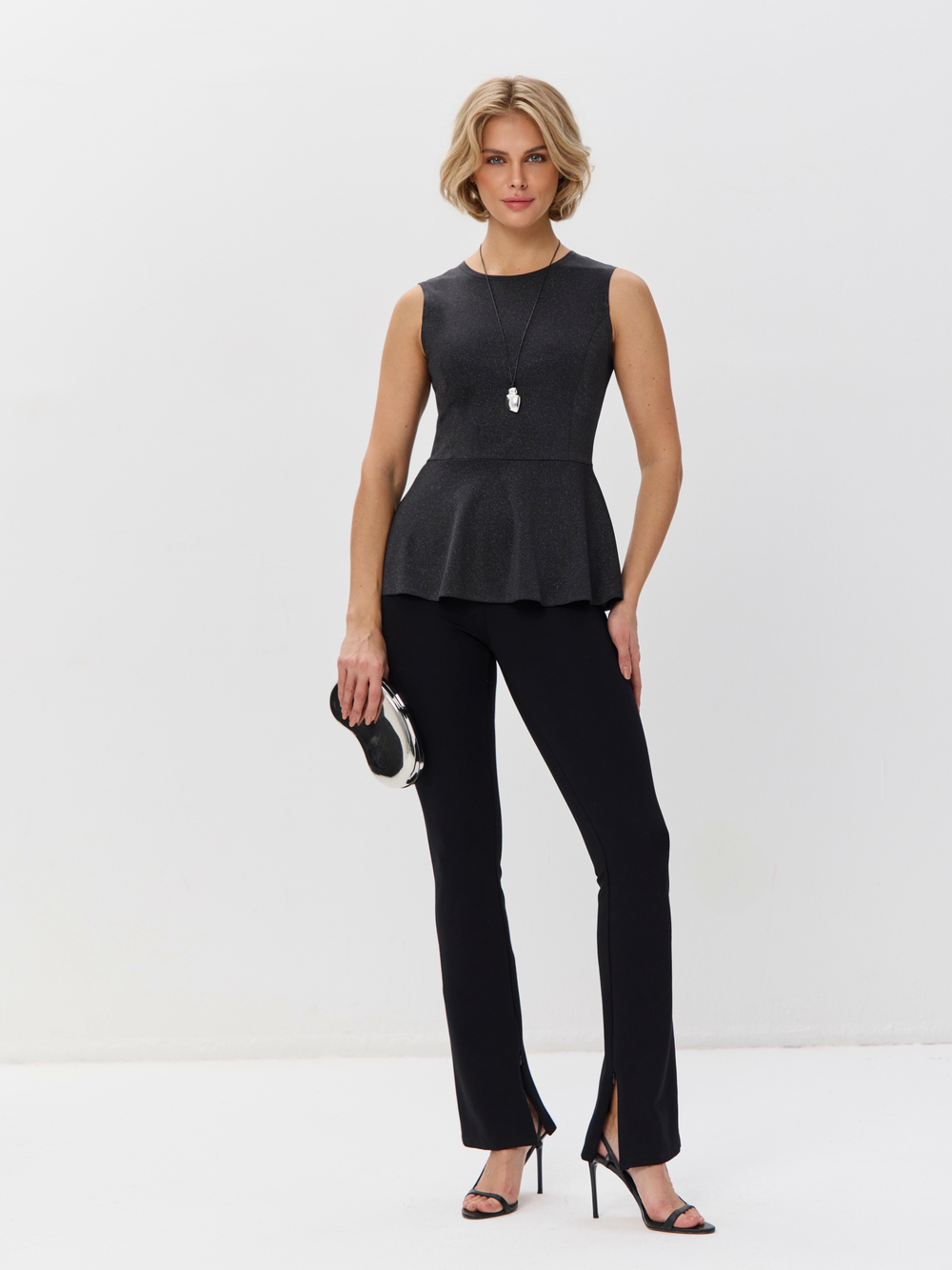 Вечерний топ-блузка с баской