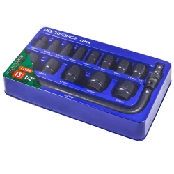 Набор головок ударных 15пр. 1/2''(6-гр.) (10,12, 13, 14, 15, 17, 19, 21, 22, 24, 27, 30, 32мм) в ложементе RockForce RF-4159K