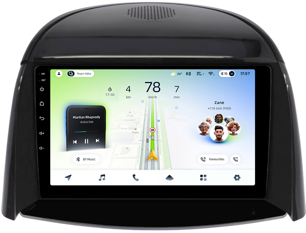 Магнитола для Renault Koleos 1 2008-2016 - Teyes CC4L монитор 9" IPS на Android 14, Snapdragon 662, CarPlay, 4G SIM-слот