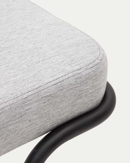 Compo Скамья из серой ткани и черного металла 130 см Испания