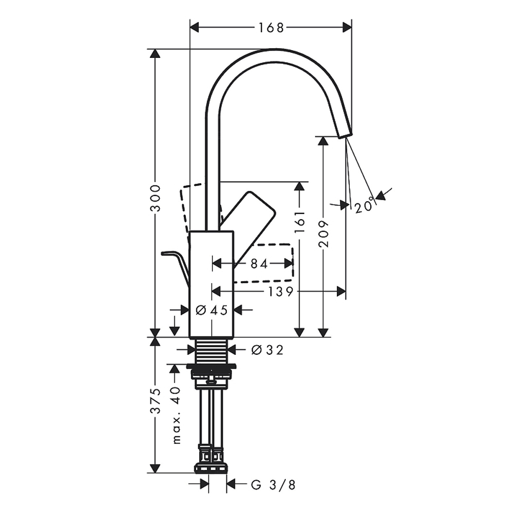 Смеситель для раковины Hansgrohe Vivenis 75030000 хром