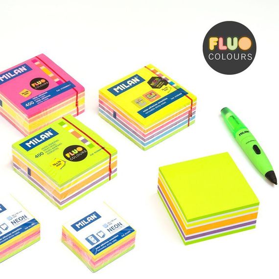 Pad 400 Fluo coloured adhesive notes 76 x 76 mm (yellow, multicolour)