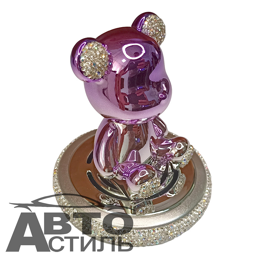 Ароматизатор-игрушка -на торпеду- Мишка - YC-14SPG серебисто-фиолетовый