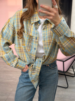 Рубашка в клетку голубой