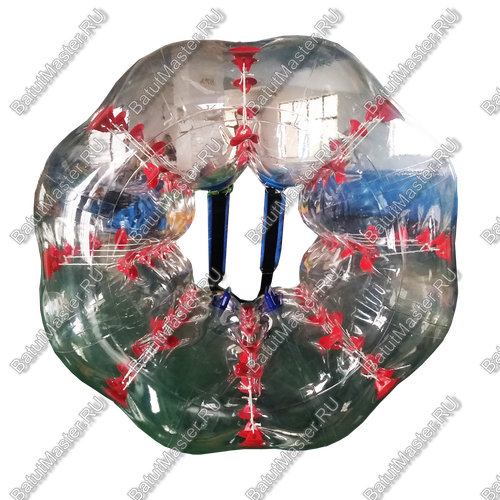 Бампербол «Прозрачный» с красными держателями, ПВХ, диаметр 1 м