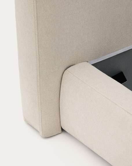 Кровать Blok бежевая со съемными чехлами под матрас 90х200 см