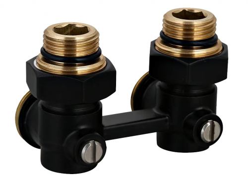 Узел нижнего подключ. рад. 3/4 угловой (ЧЕРНЫЙ) ViEiR (48/1шт)