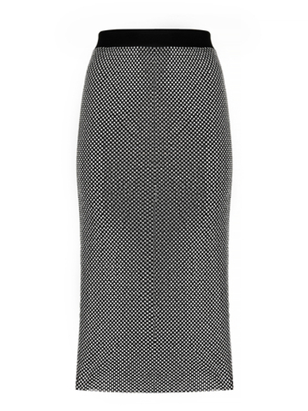 Юбка макси на молнии декорированная кристаллами