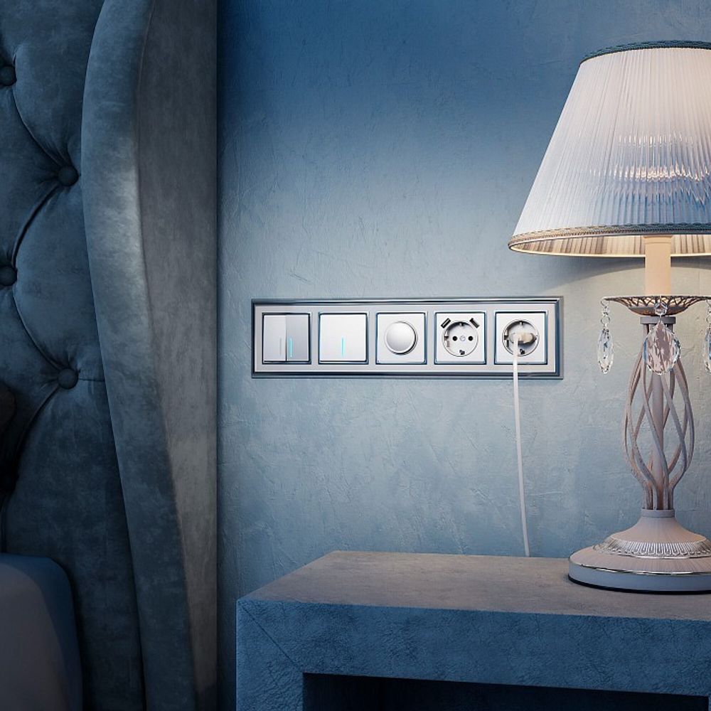 Выключатель двухклавишный с подсветкой без рамки Werkel  W1120106