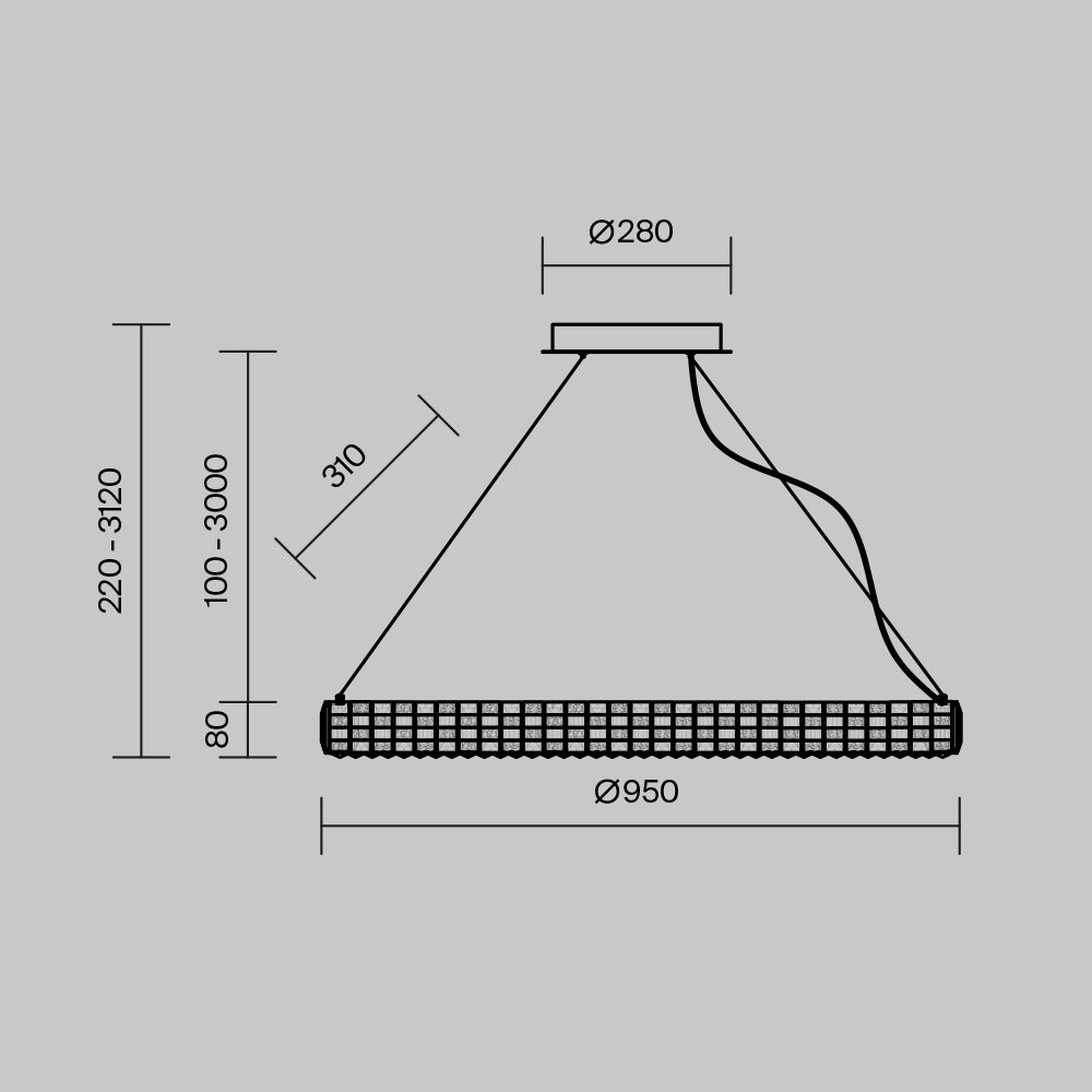 Люстра подвесная светодиодная Maytoni   MOD335PL-L35CH3K