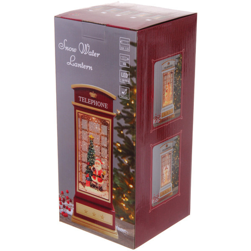 Сувенир с подсветкой «Новогодний снегопад» 10,4*10,4*24,8 см (работает от 3*АА и USB+музыка, подсветка)