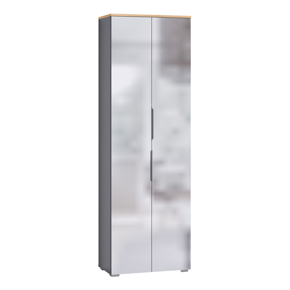 Шкаф для одежды Октава 13.338, Серый графит, Дуб золотой