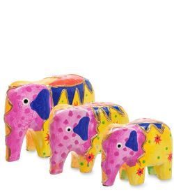 Decor and Gift 99-374 Статуэтка «Слон» набор из трех (албезия, о.Бали)