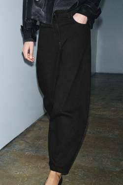 ZARA ДЖИНСЫ ZW COLLECTION ANKLE BALLOON СО СРЕДНЕЙ ПОСАДКОЙ, КОРИЧНЕВЫЙ