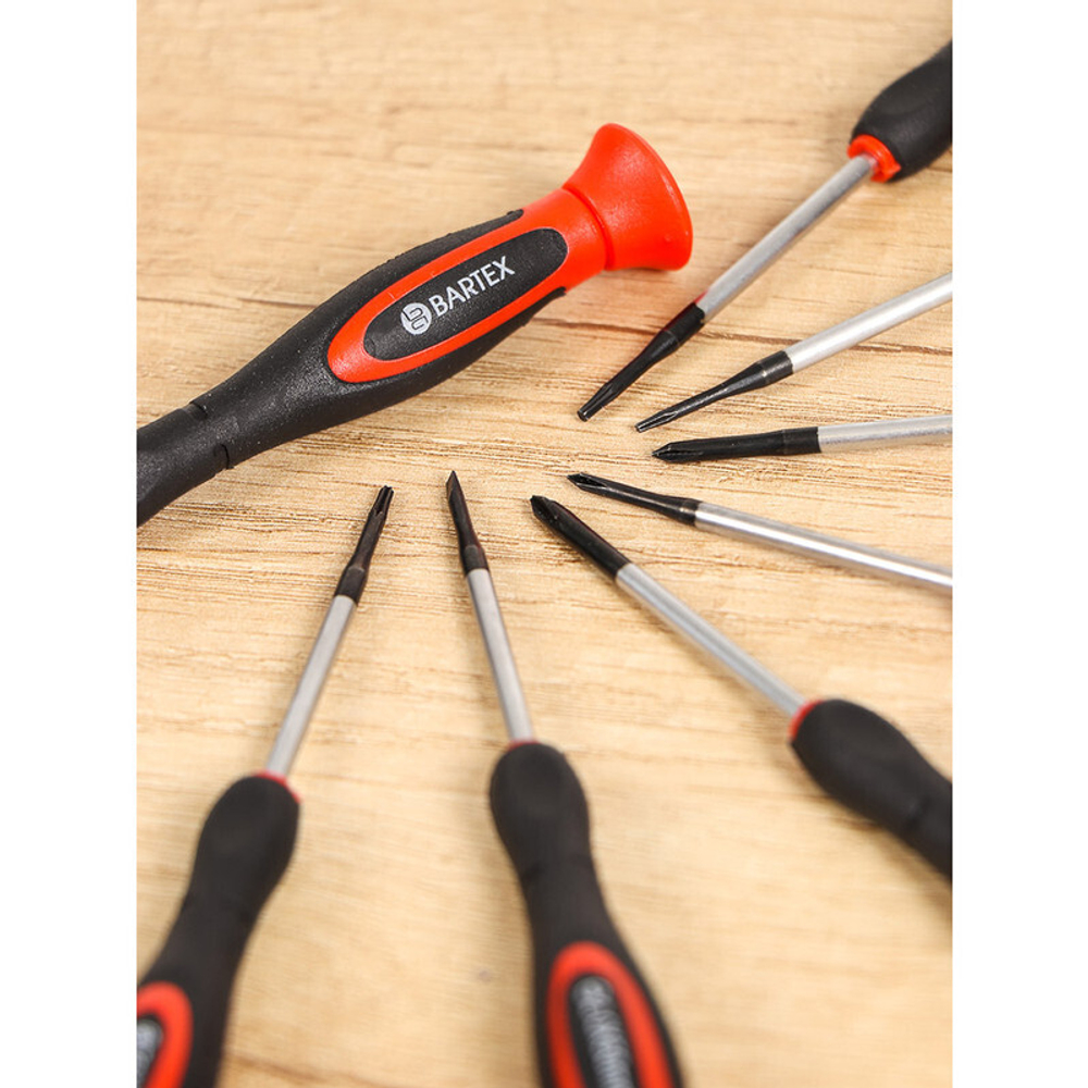 Набор отверток для точных работ, 8 пр, Bartex, CrV сталь, для мобильных телефонов, шт