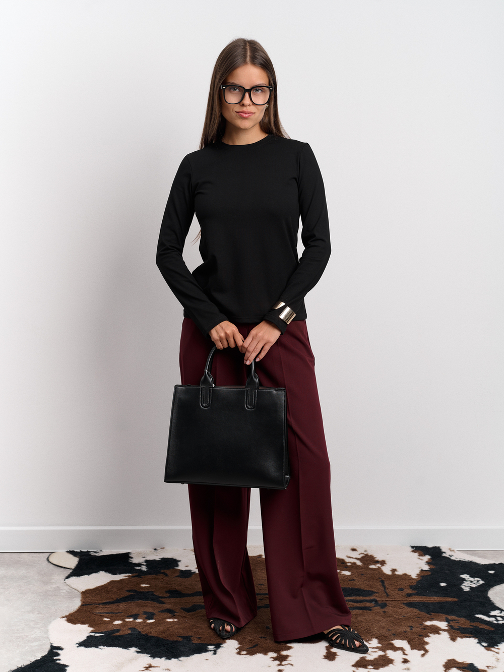 Лонгслив женский "Cкин" черный