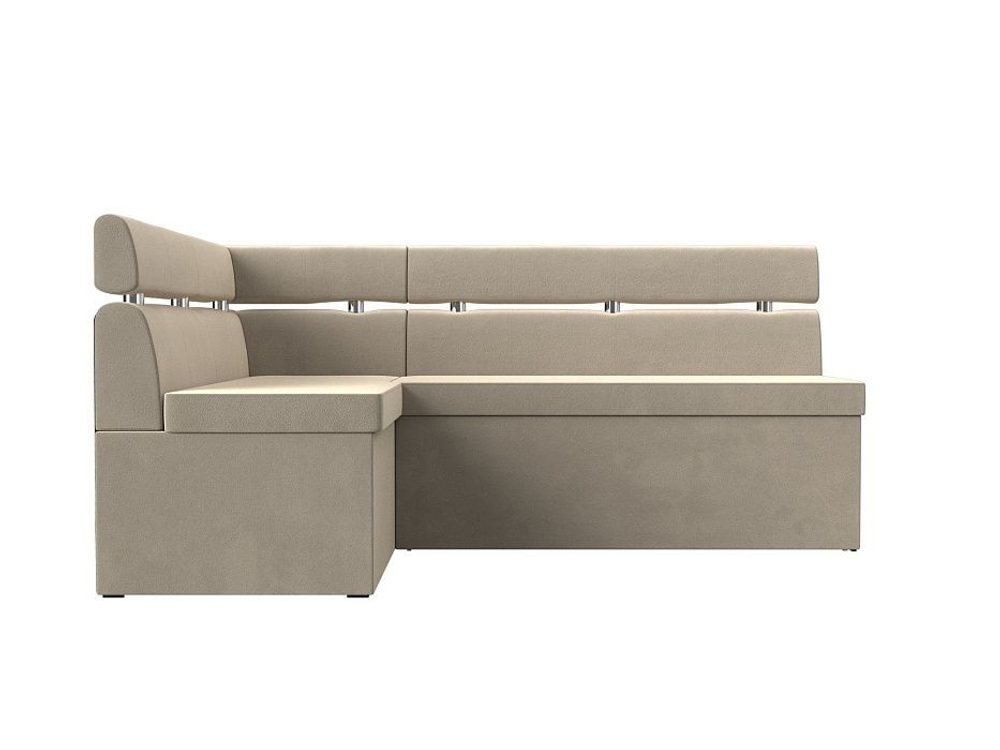 Диван кухонный угловой Классик левый угол, Бежевый, Микровельвет, 117983L