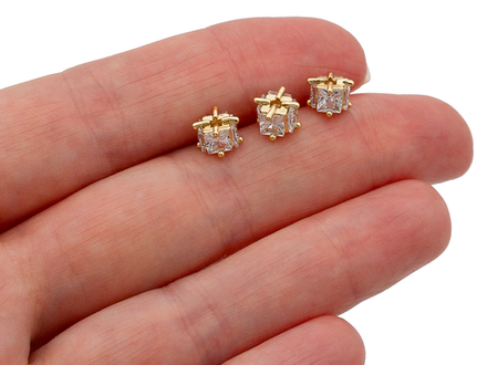 Бусина-спейсер "Квадратик" 5мм с кристаллами