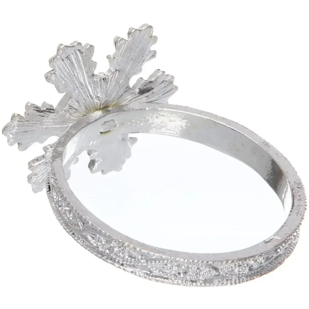 Набор колец для салфеток 6шт «Снежинка»4*4см, серебро