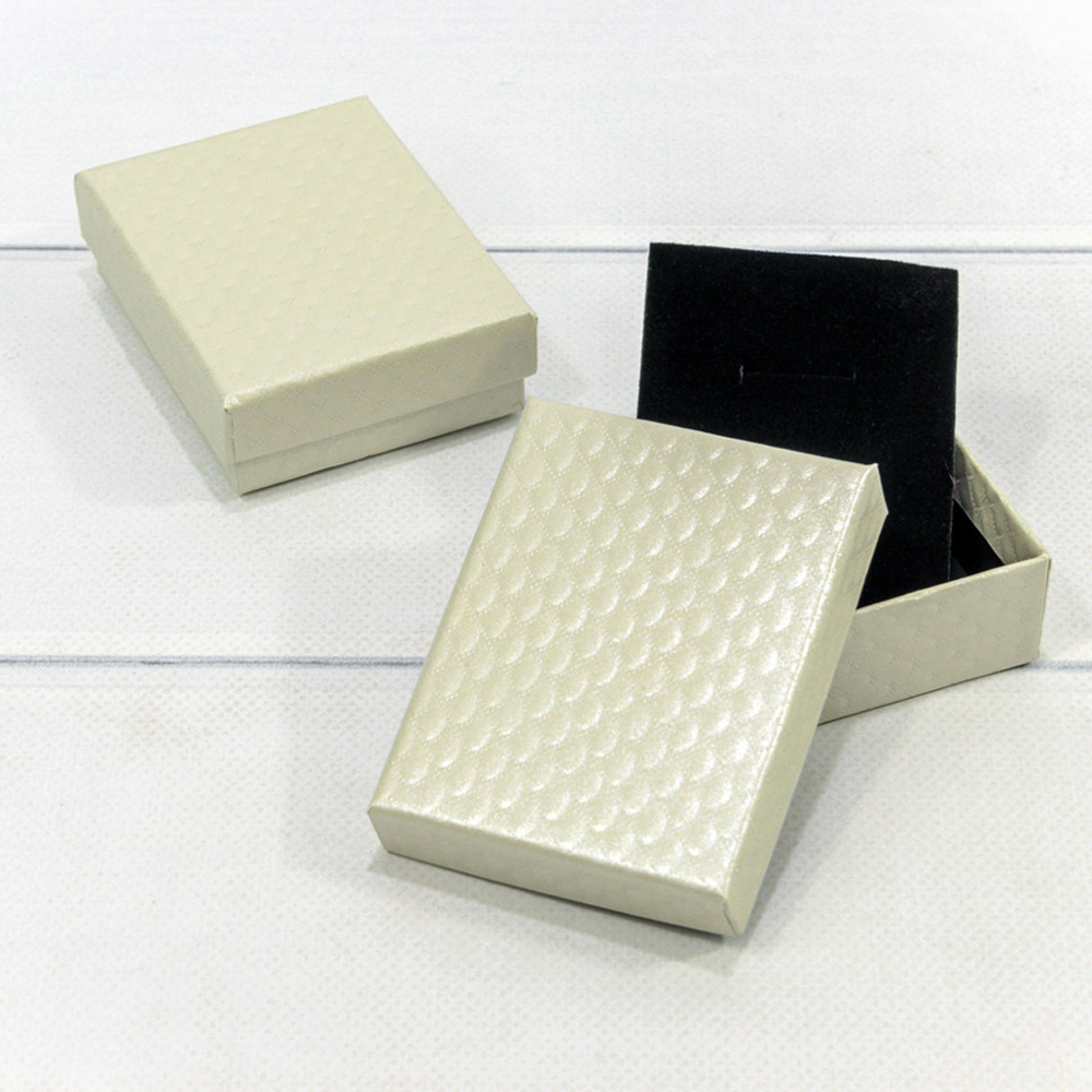 Коробка Ювелирная 9х7х2.8 см Набор 2 шт "Ромбики" (Бежевый)