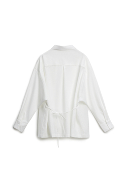 Рубашка-трансформер со съемным воротом молочная
