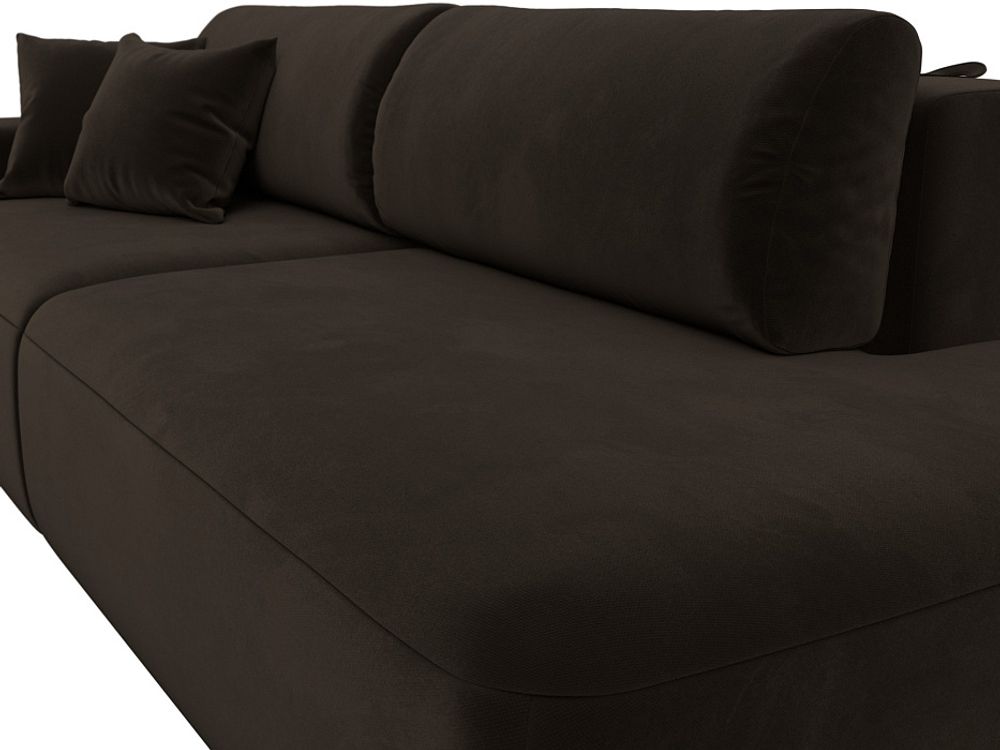 Диван угловой Лига-036 НПБ Модерн левый угол МИКРОВЕЛЬВЕТ Коричневый