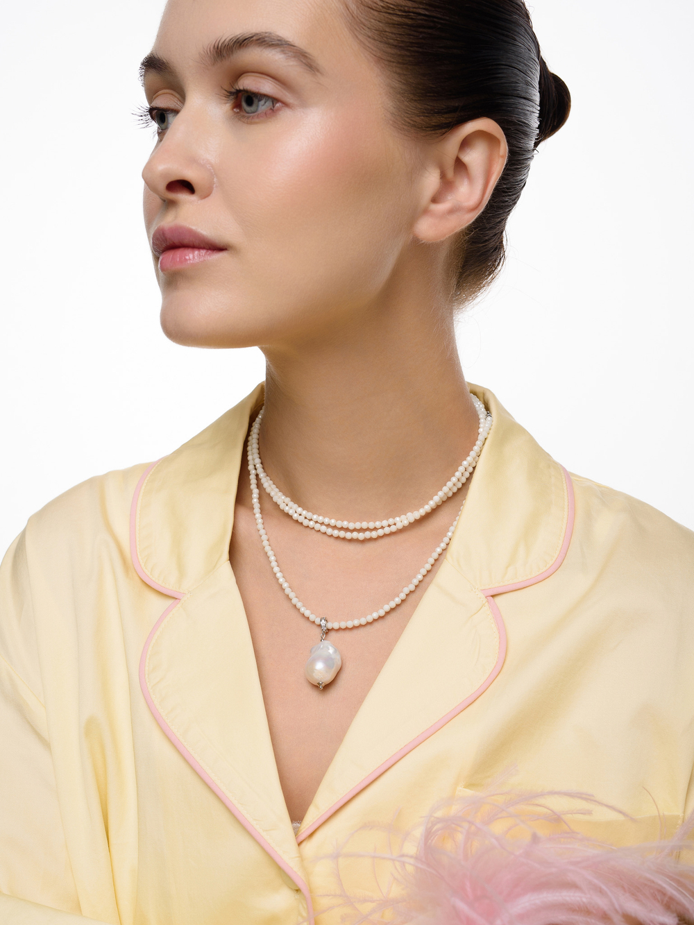 Сет "Summer Gentle" Yellow с жемчужиной