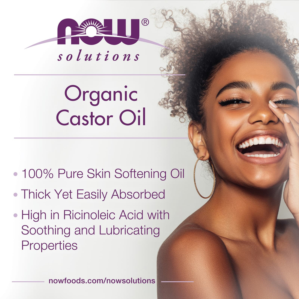 NOW Foods, Solutions, сертифицированное органическое касторовое масло, 473 мл (16 жидк. Унций)