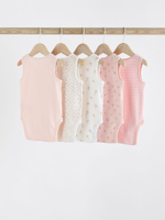 Боди без рукавов для малышей Next K79-573, 5 шт., Белый, Розовый