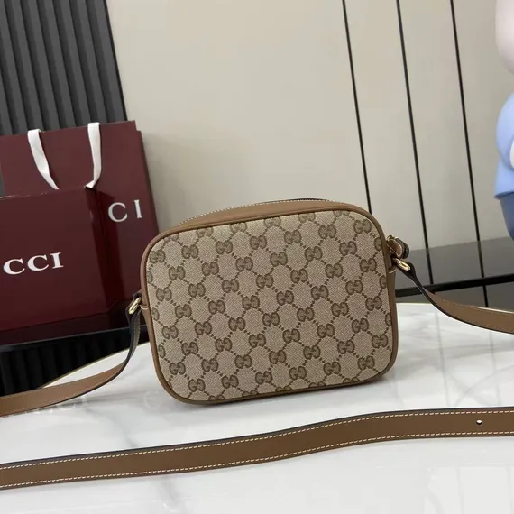 Мини-сумка через плечо Gucci Blondie, коричневый