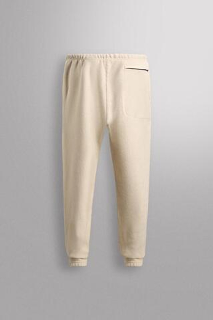 ZARA БРЮКИ-ДЖОГГЕРЫ ХЛОПКОВЫЕ, ЭКРЮ