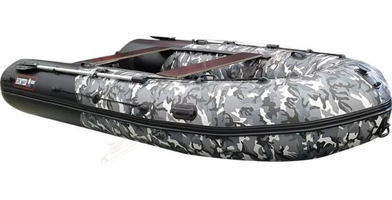 Надувная лодка Хантер 380 ПРО Камуфляж надувное дно