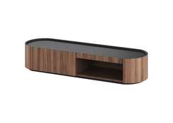 Тумба Lagom под ТВ 1 ящик 1 полка ширина 140 см (орех, черный)