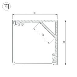Профиль SL-KANT-H30-3000 ANOD (Arlight, Алюминий) 046182