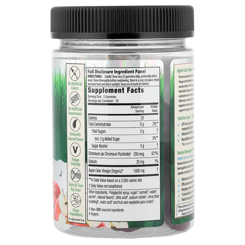 Irwin Naturals, яблочный уксус + жевательные таблетки для поддержания метаболизма, со вкусом яблока, 40 жевательных таблеток (500 мг в 1 таблетке)