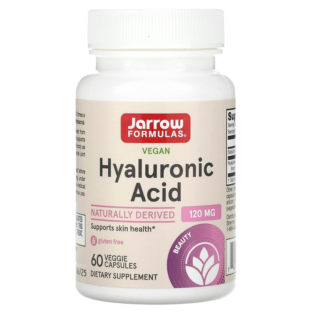 Jarrow Formulas, Веганская гиалуроновая кислота, 60 растительных капсул
