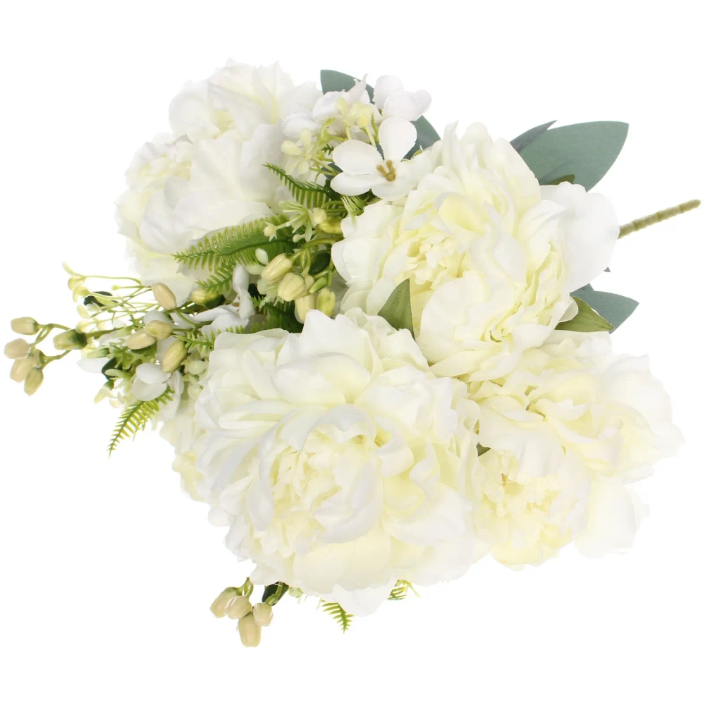 Искусственные цветы «Пионовое наслаждение» 46см 5 цветков белые