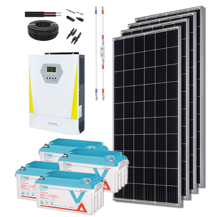 Гибридная Солнечная Электростанция 5 кВт 800Ач [СЭС-1760Вт-800Ач-6200W]